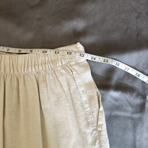 Joie Linen Blend Tiered Beige Skirt‎ Elastic Waist Small Bohemian  Festival - Picture 4 of 7